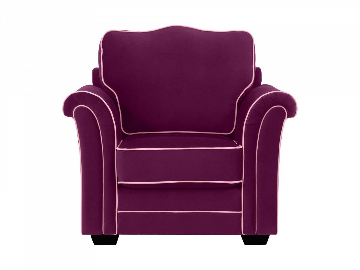 Кресло с мягкими подлокотниками фиолетовое с темными ножками Sydney