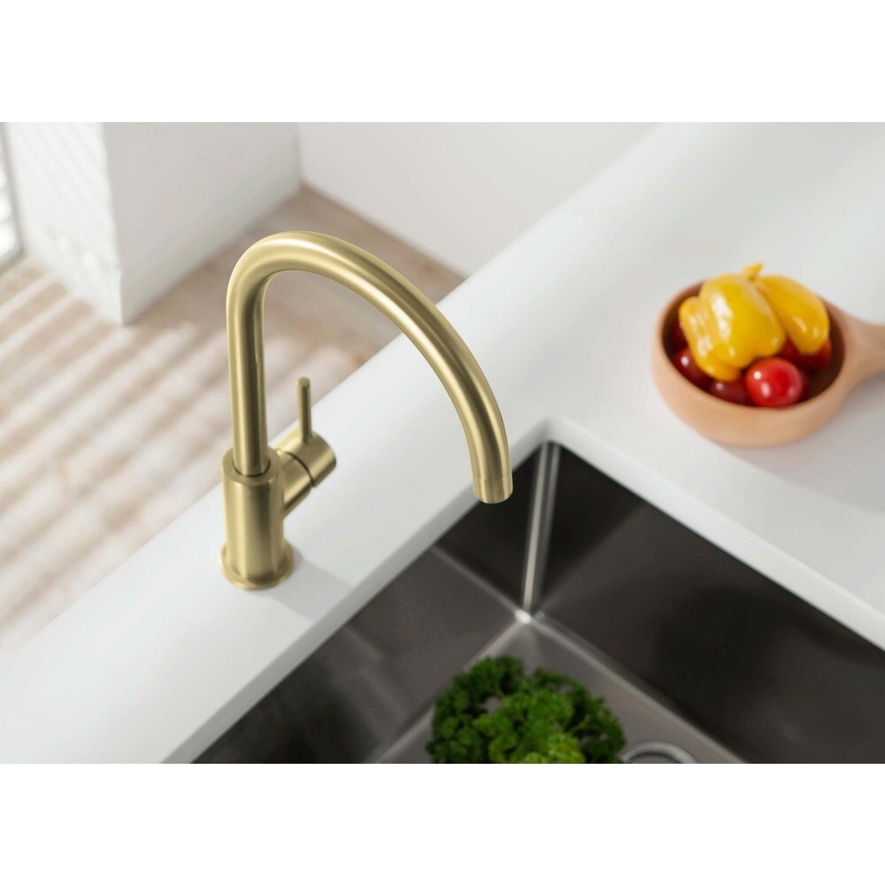 Смеситель для кухни однорычажный золотой Aquatek "Европа" AQ1382BG - изображение 7