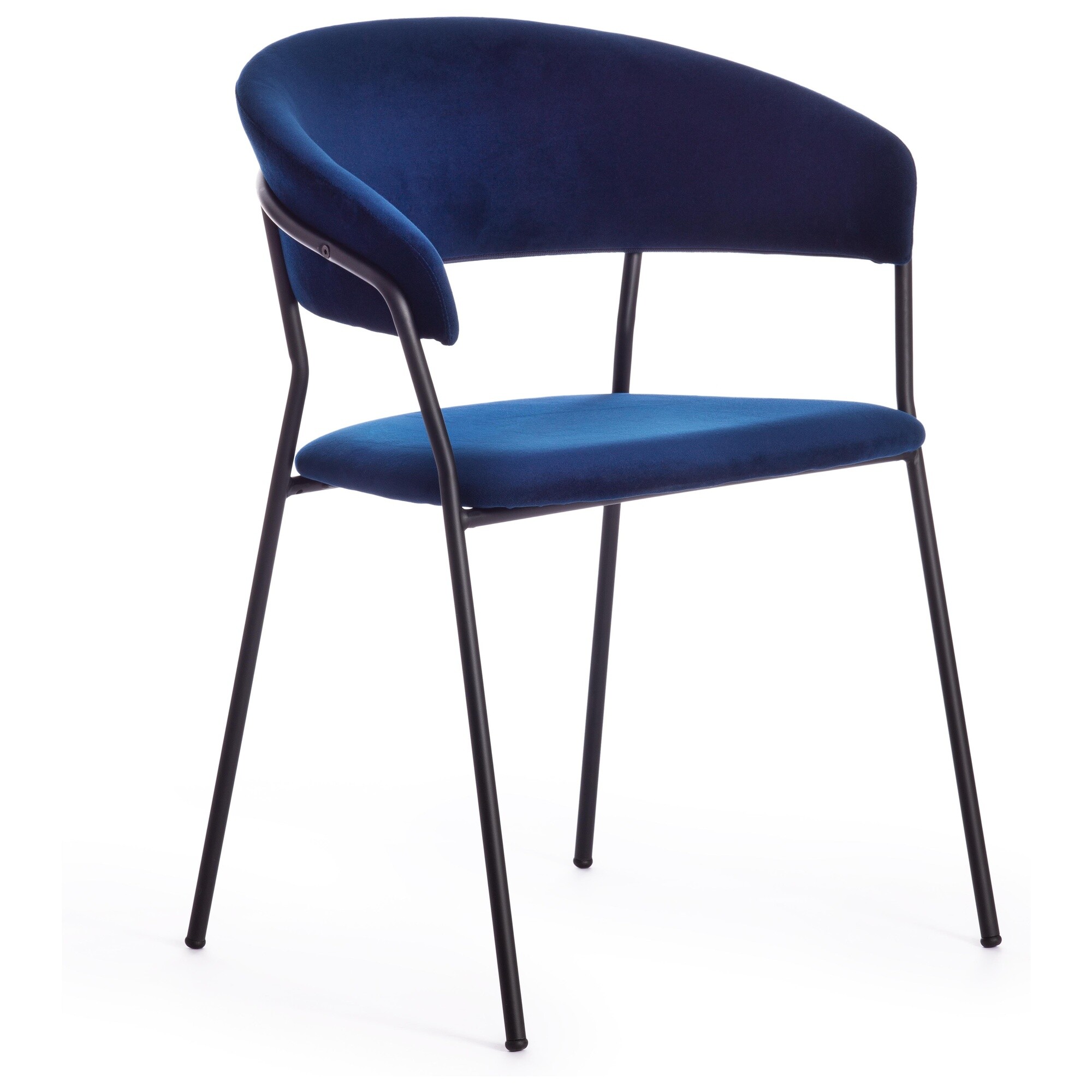 Кресло обеденное мягкое синее Turin
