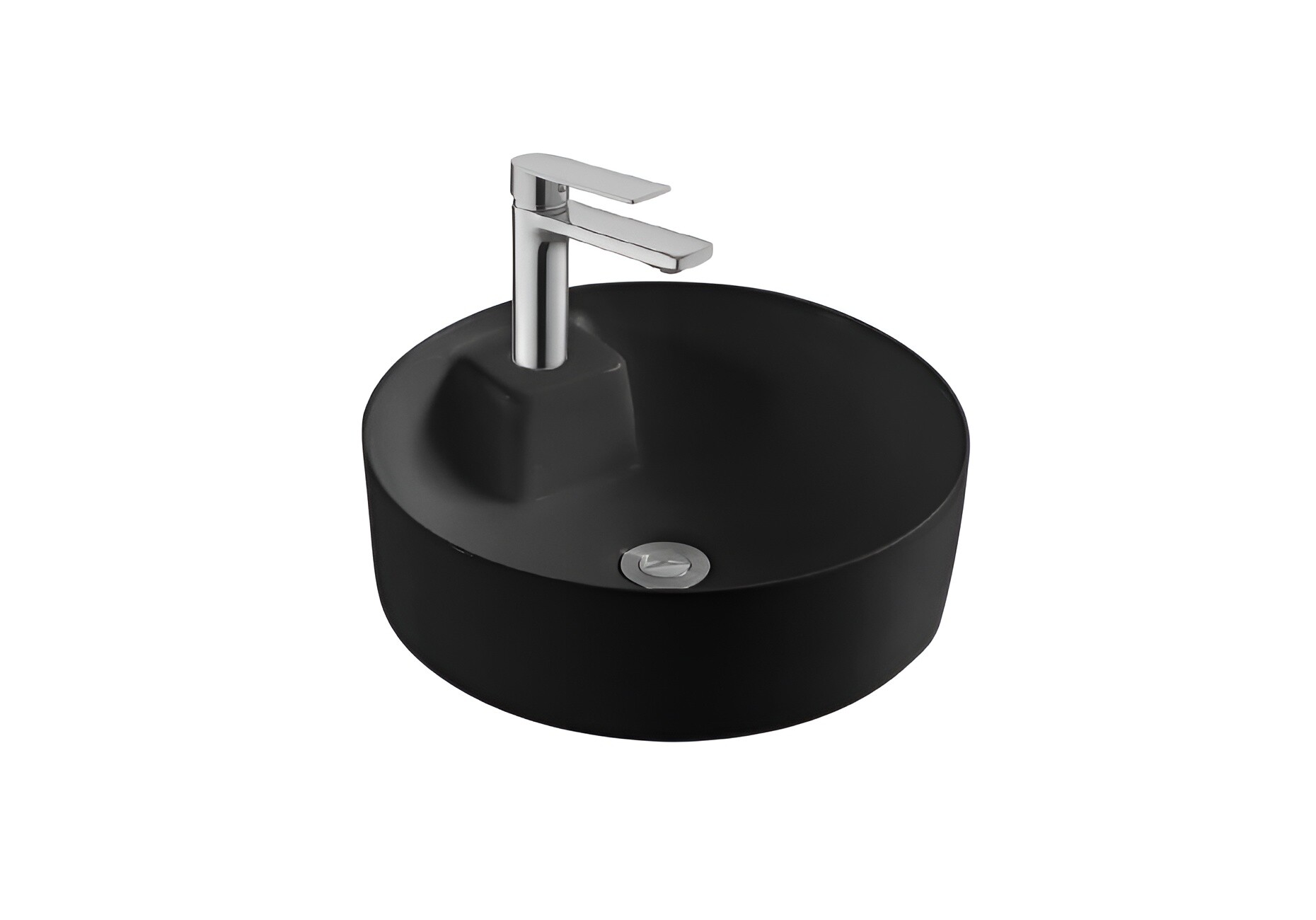 Раковина накладная круглая 41х41 см черная Aquatek &quot;Европа&quot; AQ5212-MB