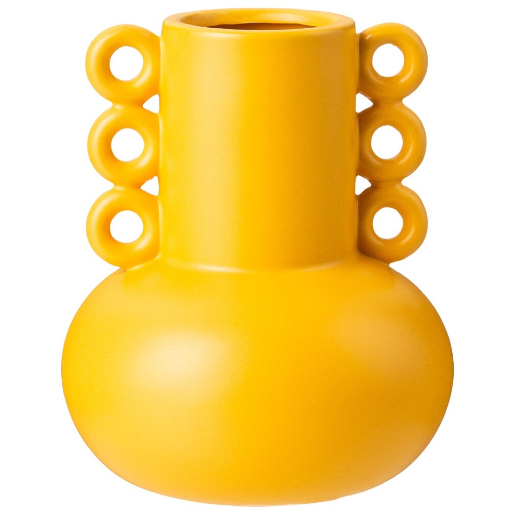 Ваза декоративная керамическая 19 см желтая ARM-112-526