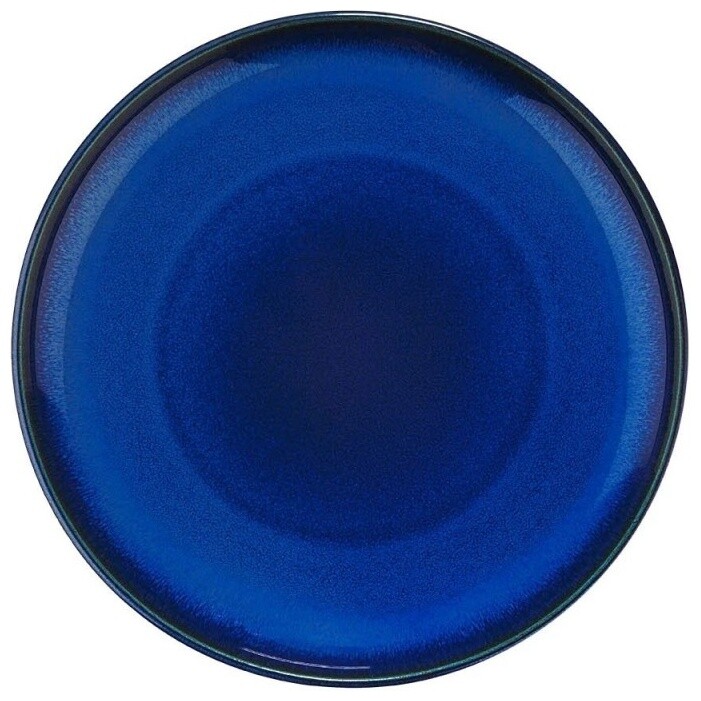 Тарелка фарфоровая с бортом 27 см синяя Crouton Black Sea