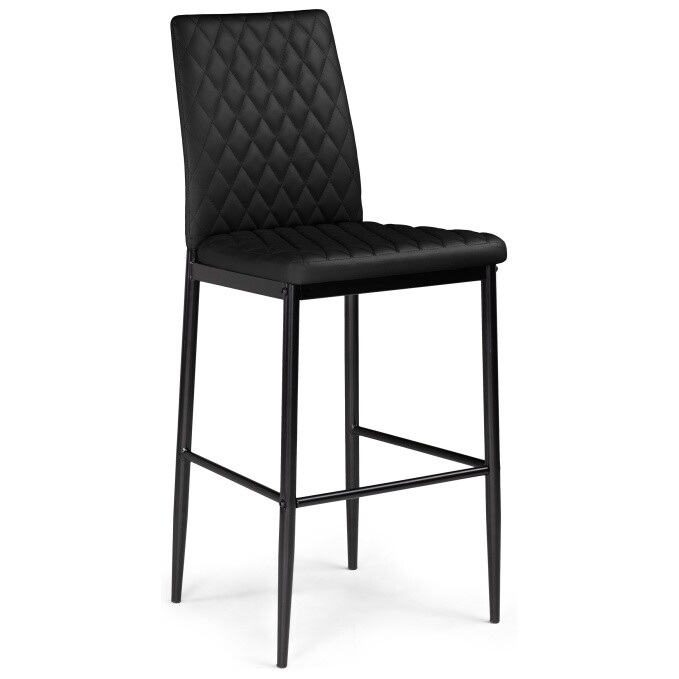 Полубарный стул на металлических ножках черный Teon