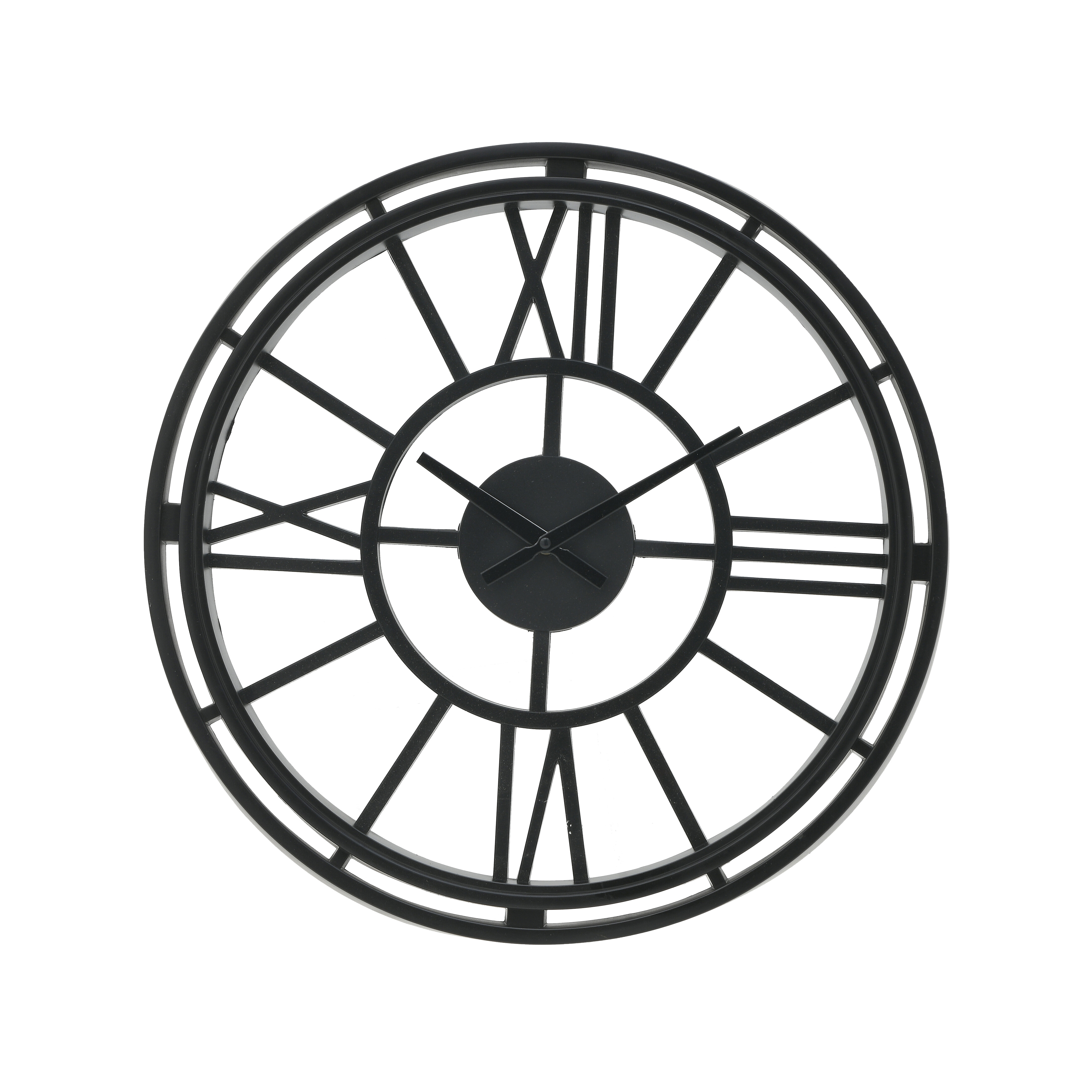 Часы настенные круглые черные 50 см