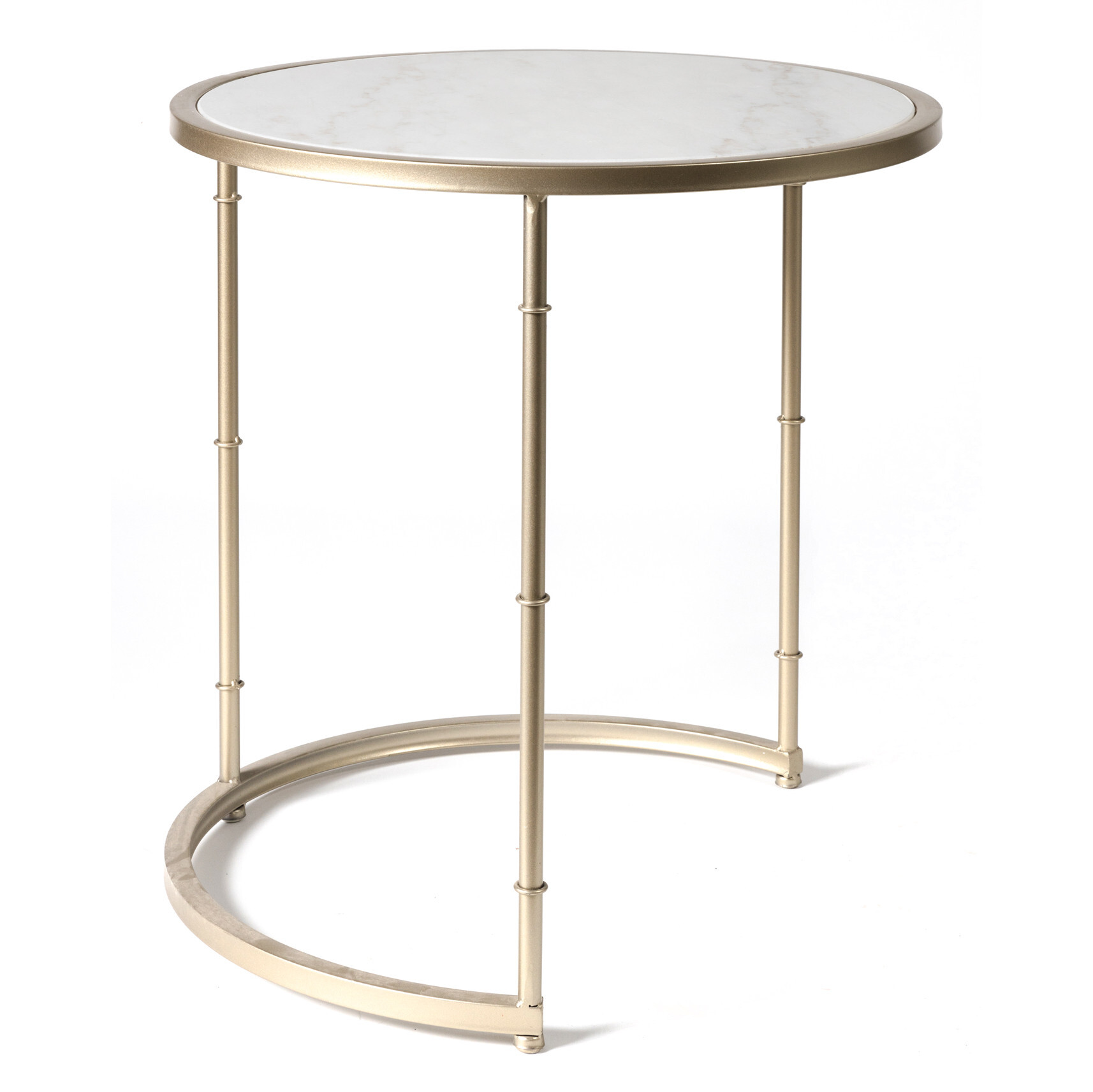 Кофейный столик круглый с мраморной столешницей 58 см Buena L, 1 штука