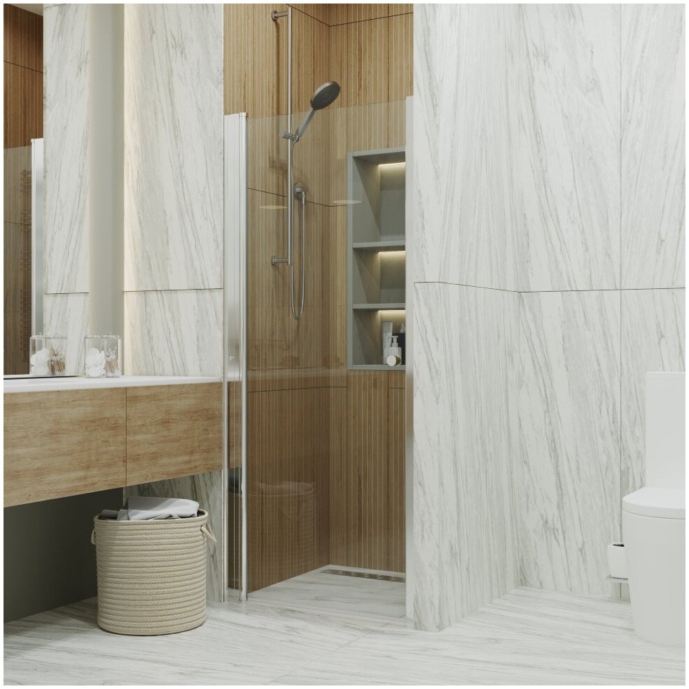 Душевая дверь распашная стеклянная 185х70 см хром "Уно" Triton Щ0000036860 - изображение 3