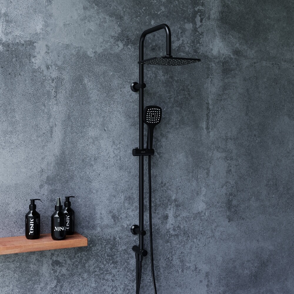 Душевая стойка с верхним душем и держателем черная Diwo "Новгород" DW-NOV-70-022 - изображение 5