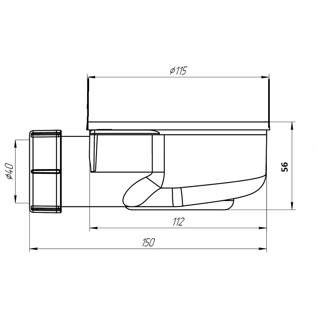 Сифон для поддона пластиковый 11,5х15 см белый Creto СЛ00094 сЛ00094 - изображение 4