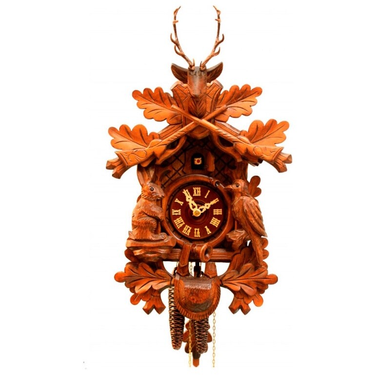 Часы настенные деревянные с кукушкой 43х31 см орех RH-1450-90