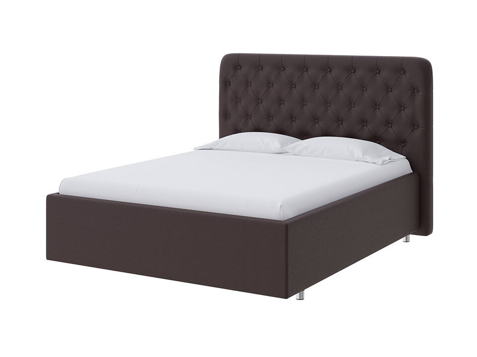 Кровать с мягким изголовьем односпальная 80х200 см коричневая Classic Large
