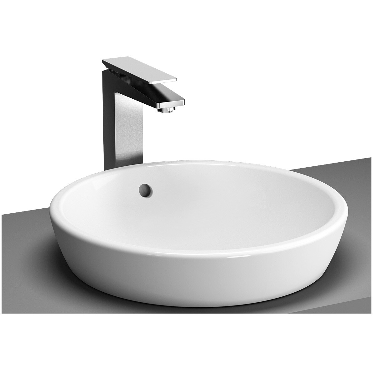 Раковина накладная фарфоровая круглая 45 см белая Vitra Metropole 5940B003-0012