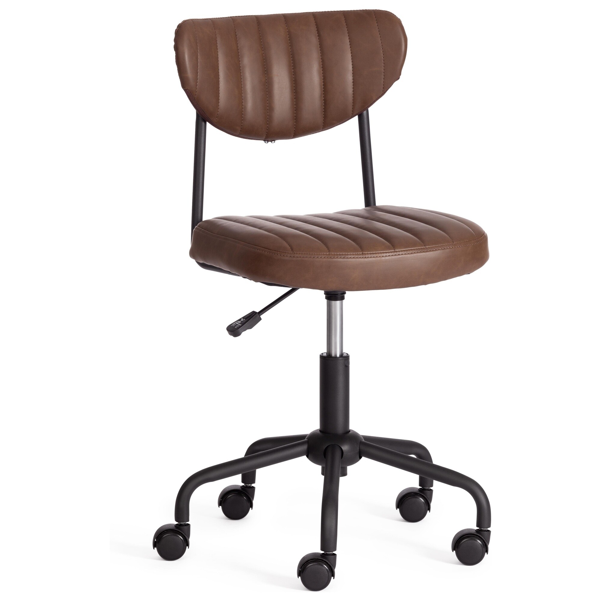 Кресло офисное кожаное темно-коричневое Slim