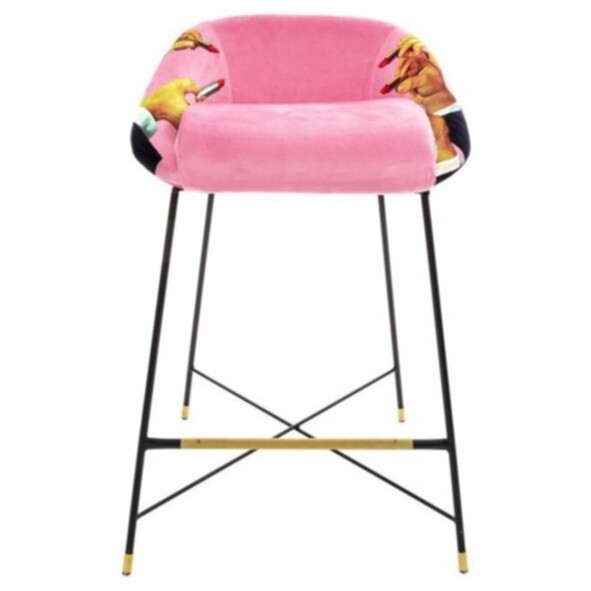 Барный стул с мягким сиденьем розовый Lipsticks