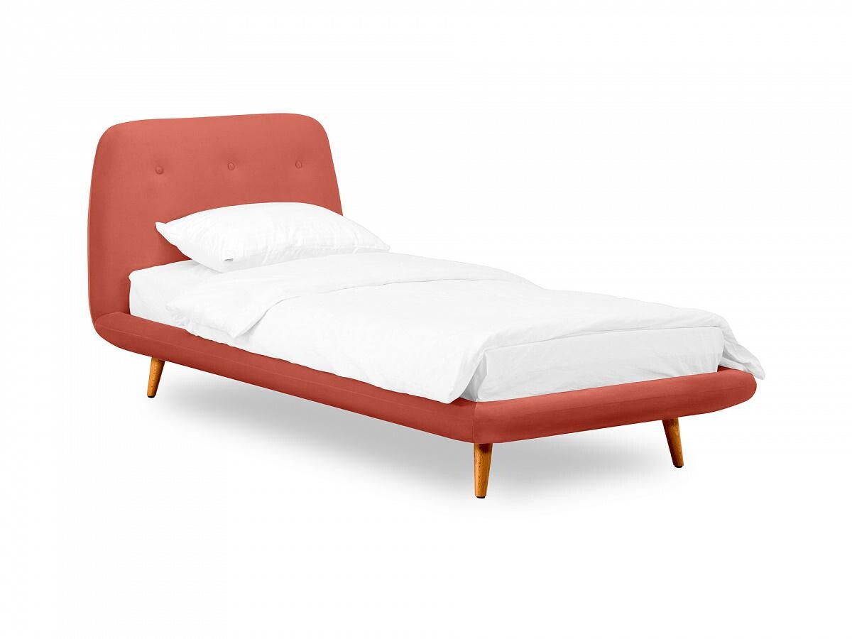 Кровать односпальная оранжевая 90х200 см Loa 900