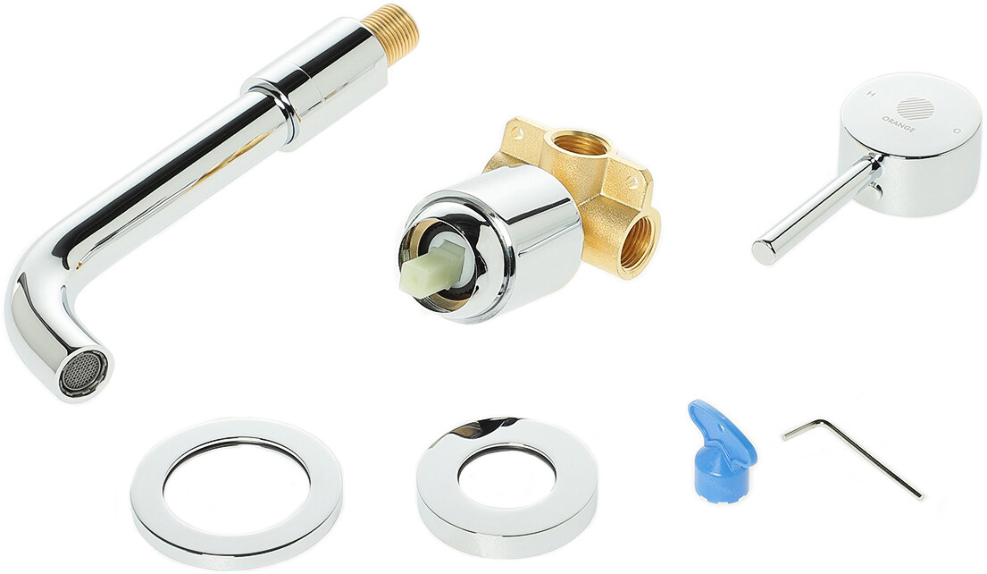 Смеситель для раковины встраиваемый однорычажный хром Stworki "Эстерсунд" ES-04w - изображение 7