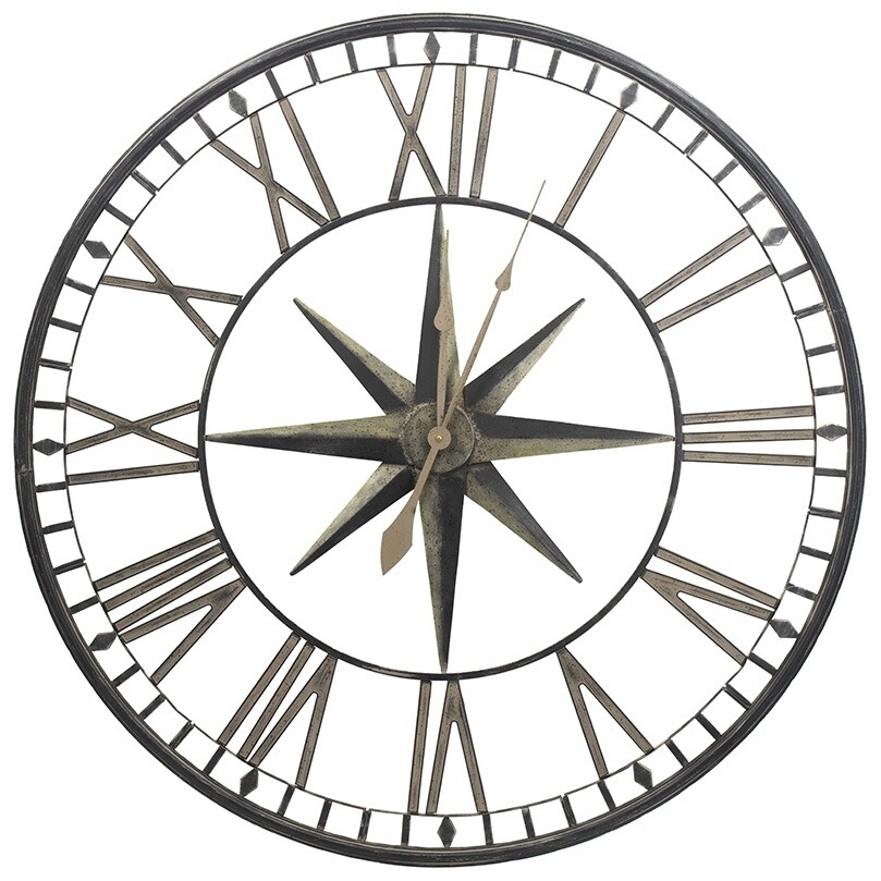 Часы настенные круглые металлические 108 см Glasar
