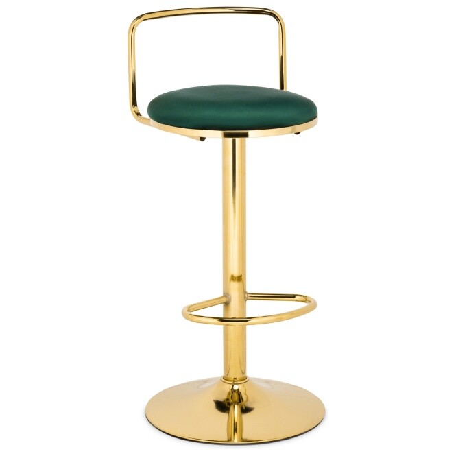Полубарный стул зеленый, золото Lusia