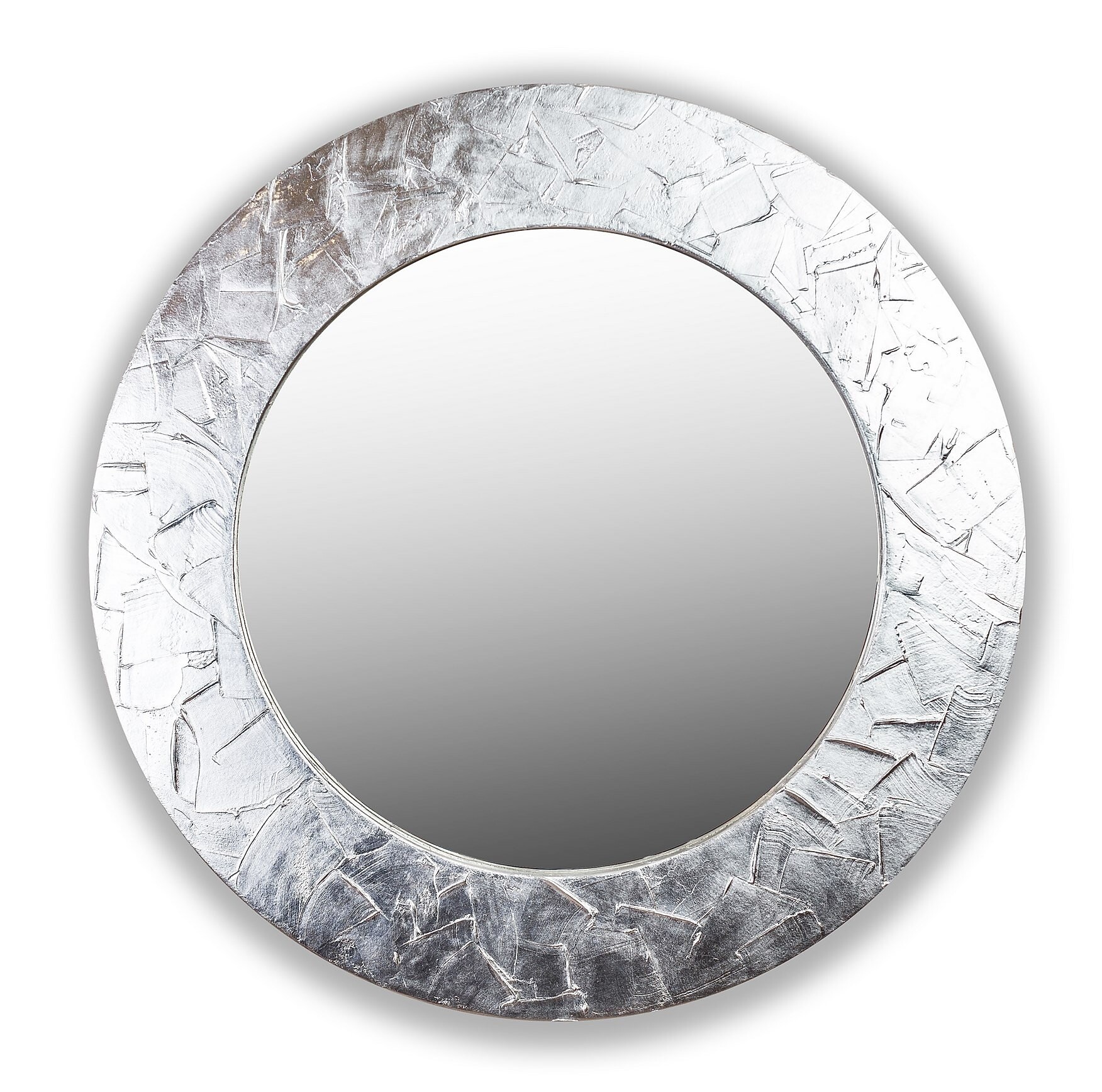 Круглое зеркало настенное серебро FASHION STROKES
