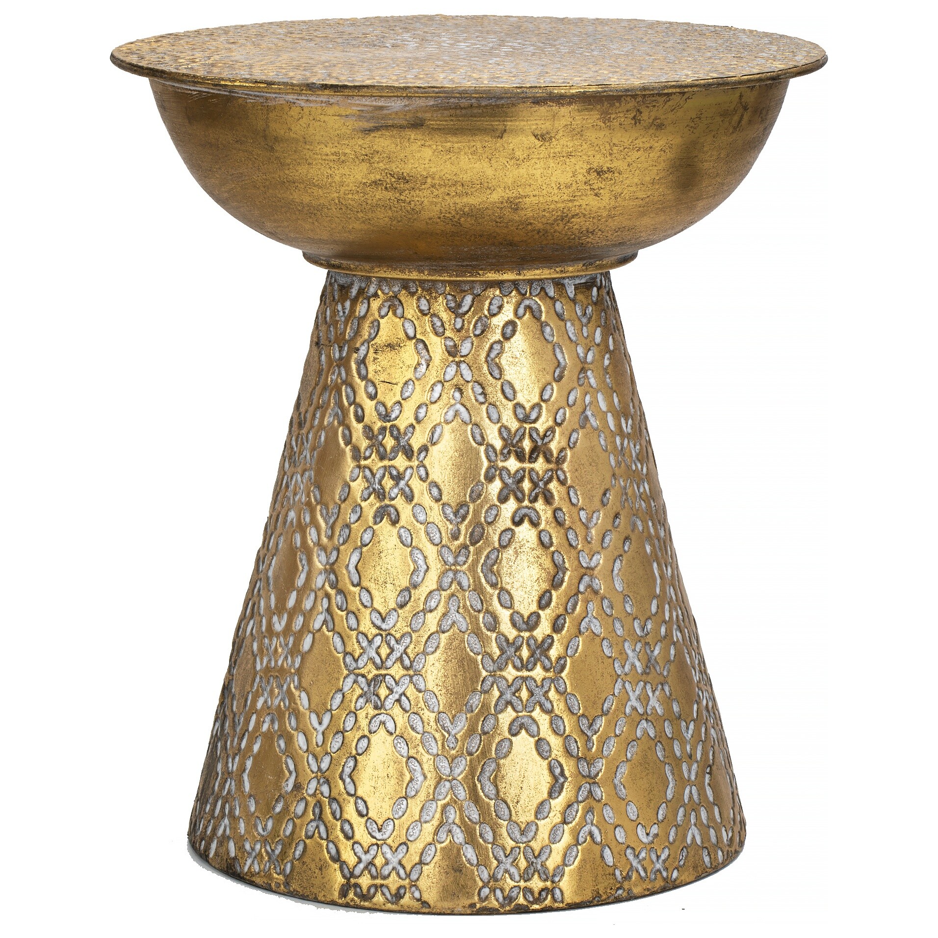 Приставной столик круглый бронза Glasar 57-043