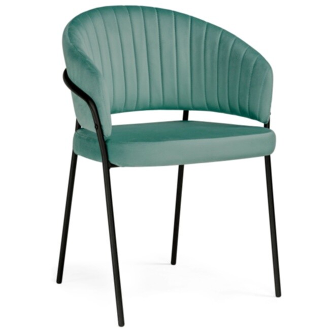 Обеденный стул на металлических ножках зеленый, черный &quot;Лео&quot;