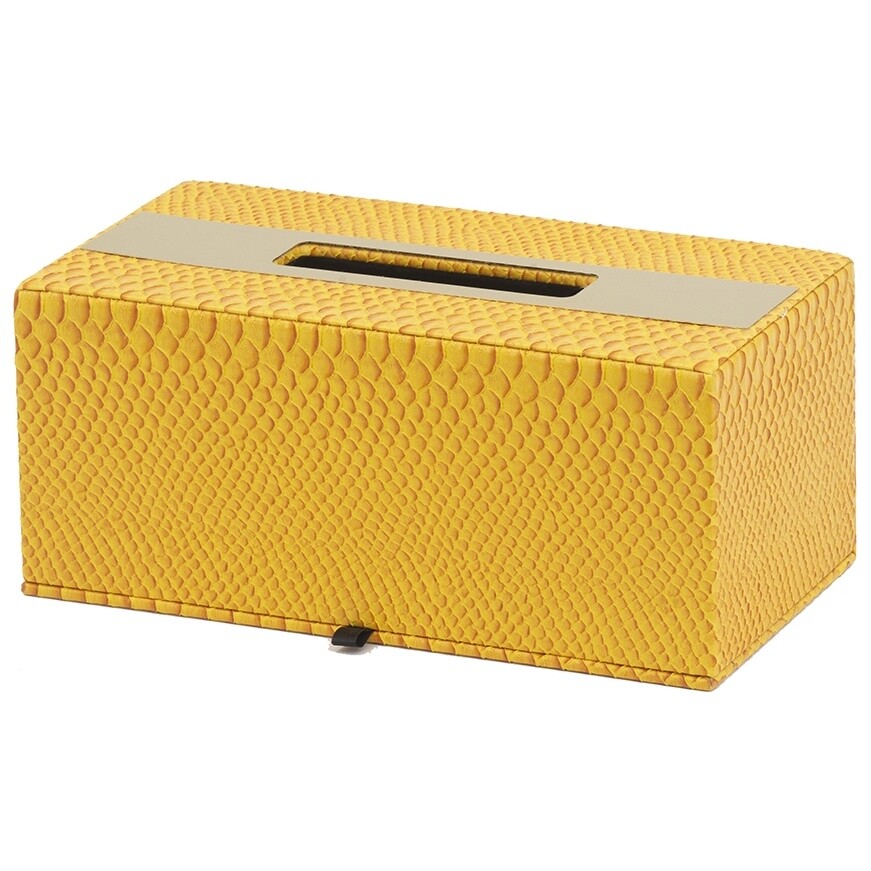 Коробка для салфеток желтая Glasar 78725