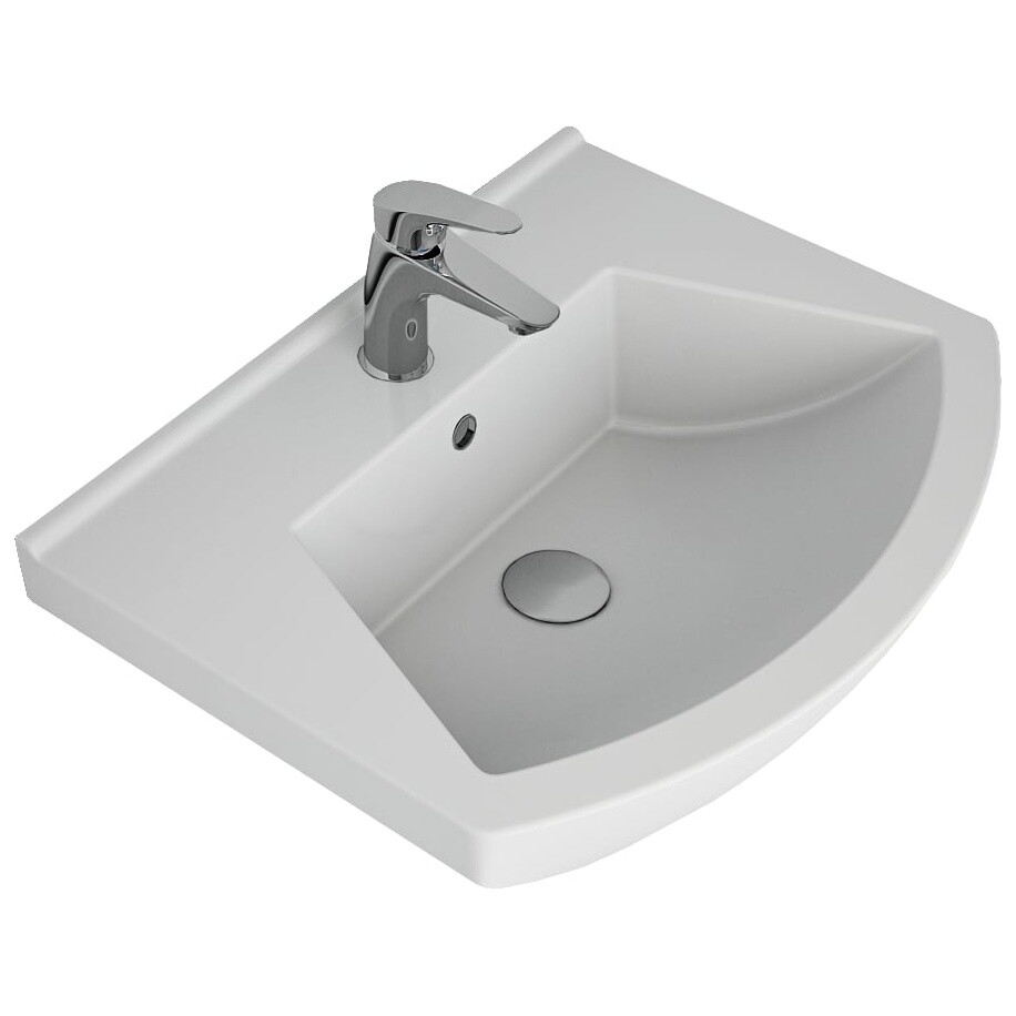 Раковина мебельная полукруглая 55 см белая Dreja "Альфа" 195452 - изображение 4