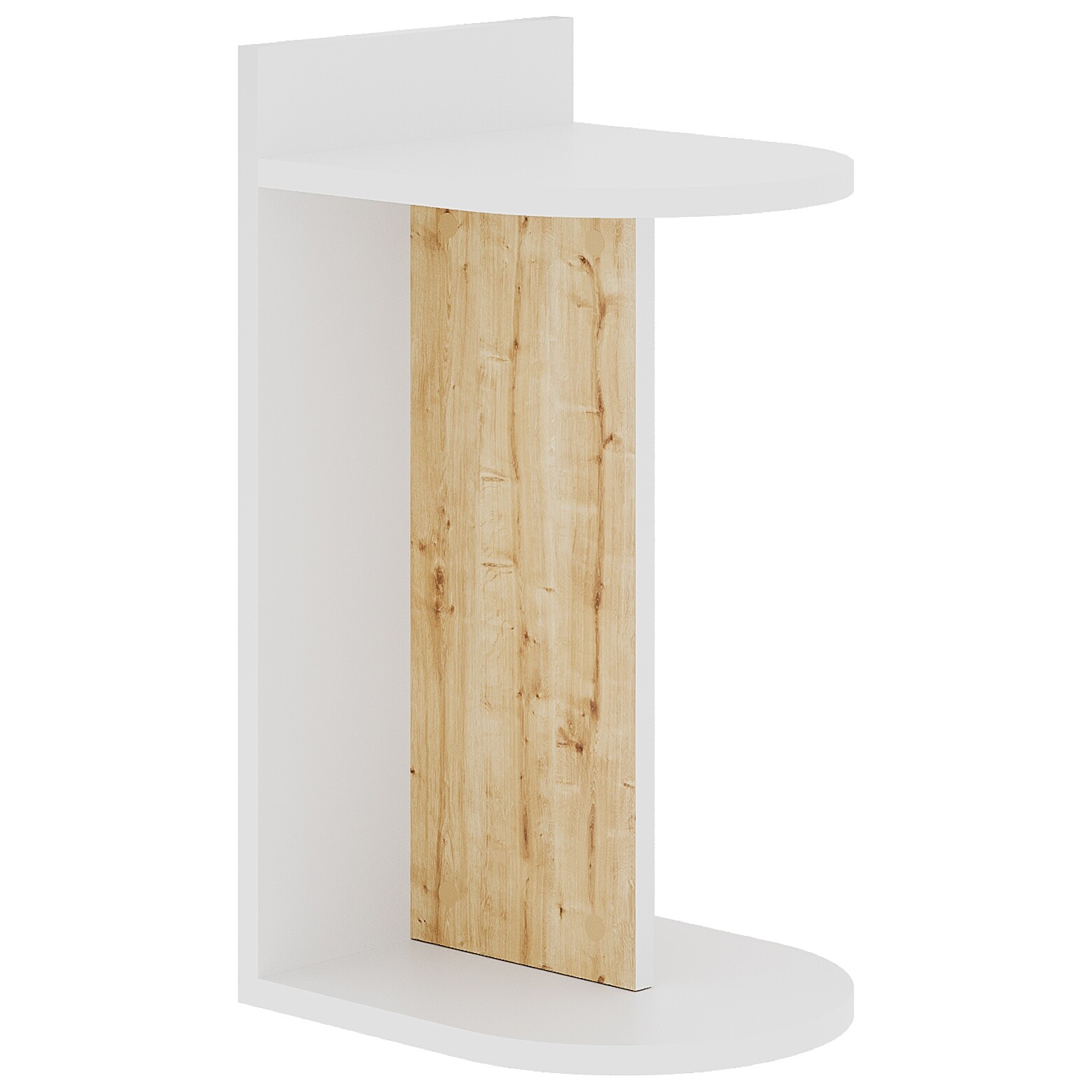 Приставной столик деревянный 61х30 см белый, дуб Dom side table LEV00162