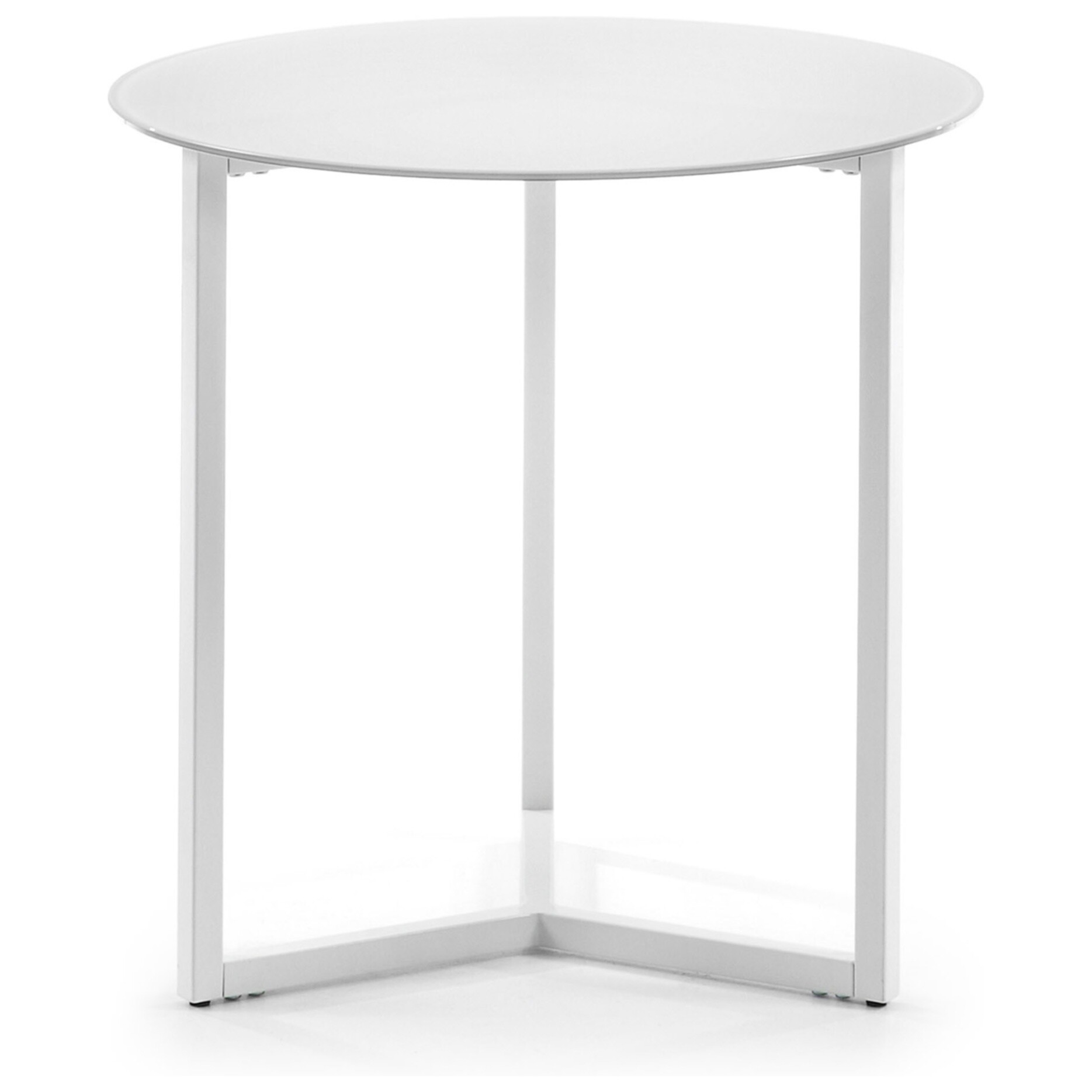 Приставной столик круглый белый 50 см Marae от La Forma