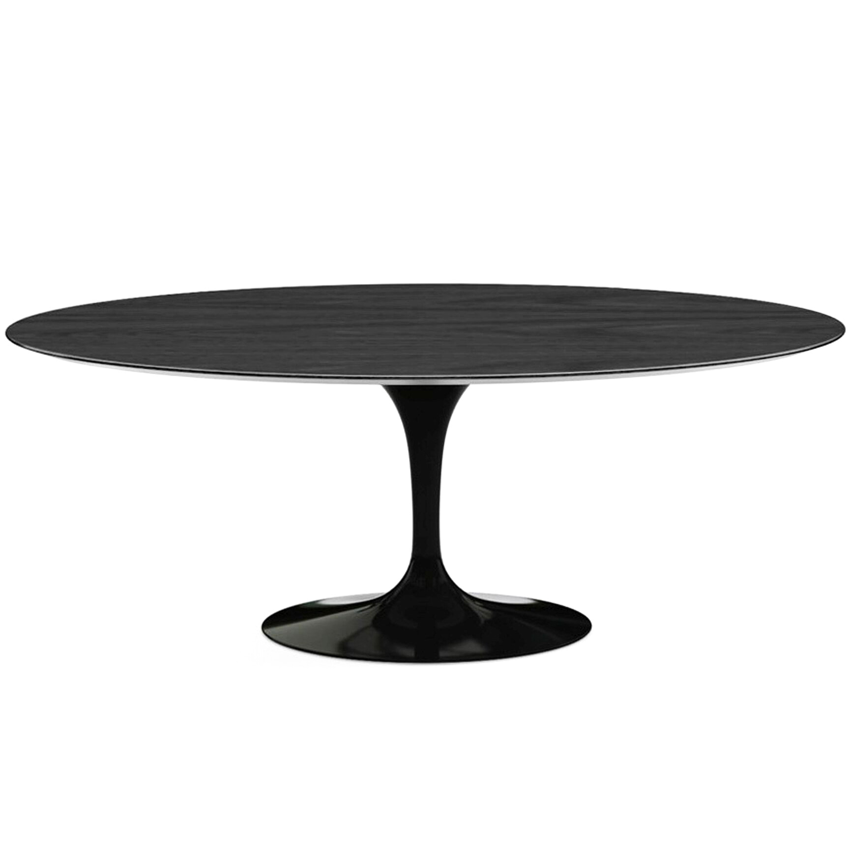 Обеденный стол овальный черный глянцевый 180х100 см Apriori T
