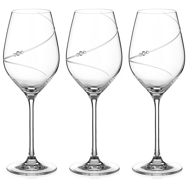 Бокалы хрустальные для белого вина с гравировкой 0,4 л 6 шт прозрачные &quot;Силуэт&quot;