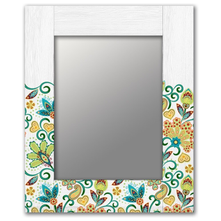 Зеркало настенное 60х60 см белое &quot;Цветы Грин&quot;