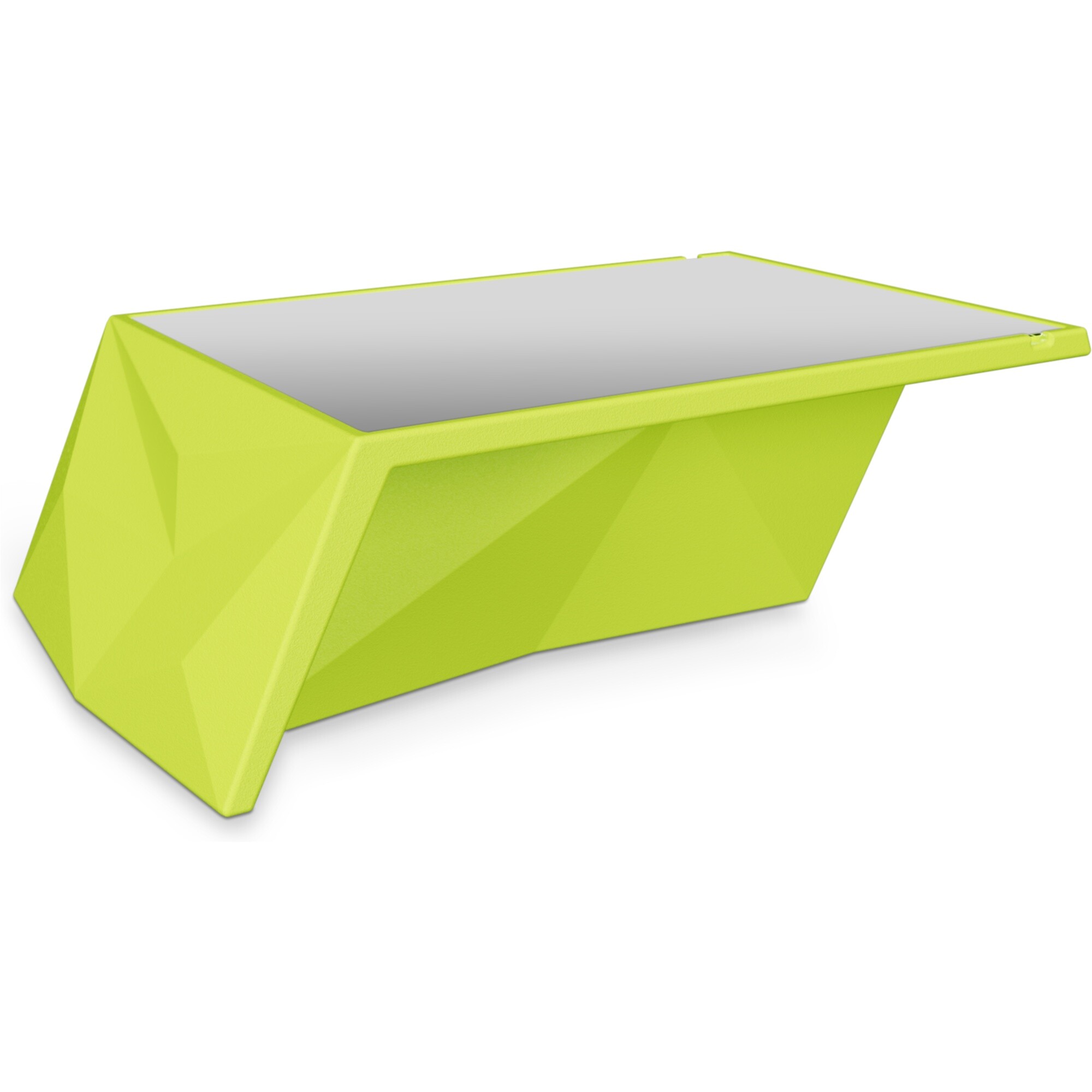Стол пластиковый прямоугольный со стеклом зеленый Quaro