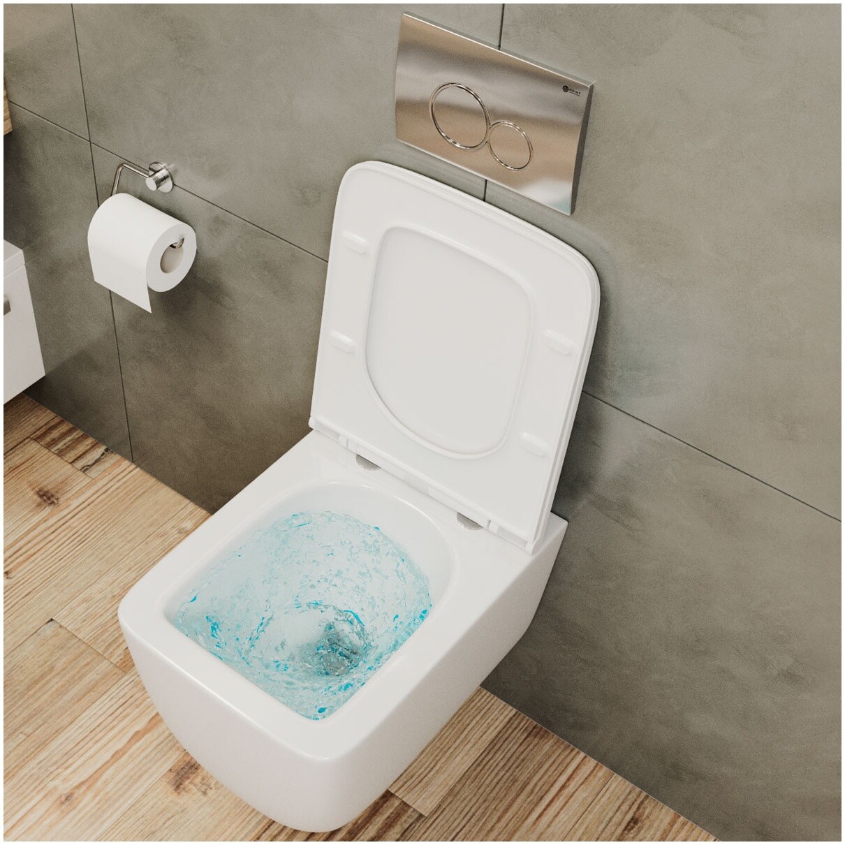 Унитаз подвесной безободковый с сиденьем микролифт белый Point "Меркурий" PN41831 - изображение 8