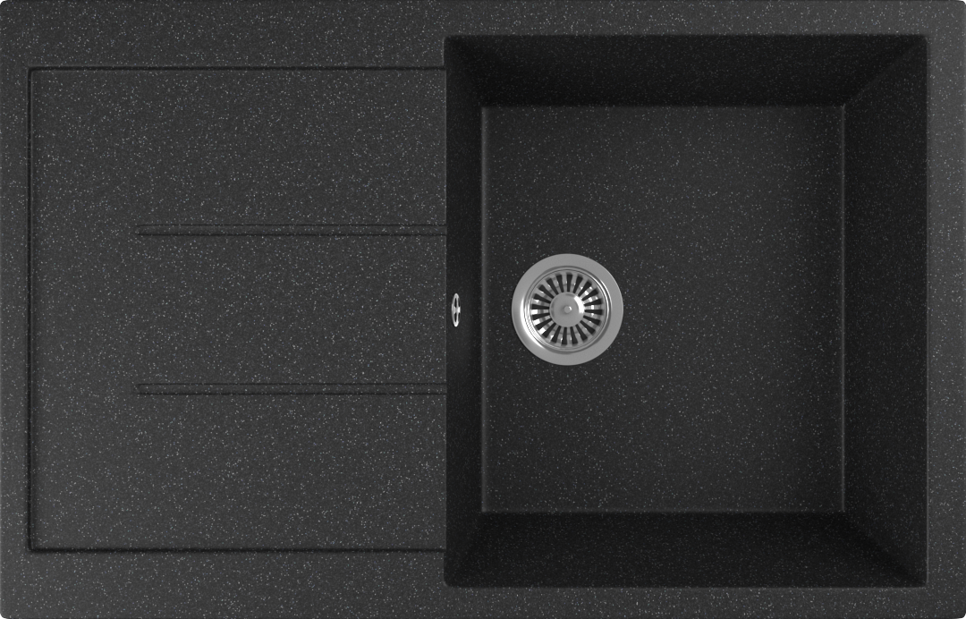 Мойка кухонная черная Domaci "Бьелла" со смесителем "Равенна" D99-120st, DMC-25 - изображение 6