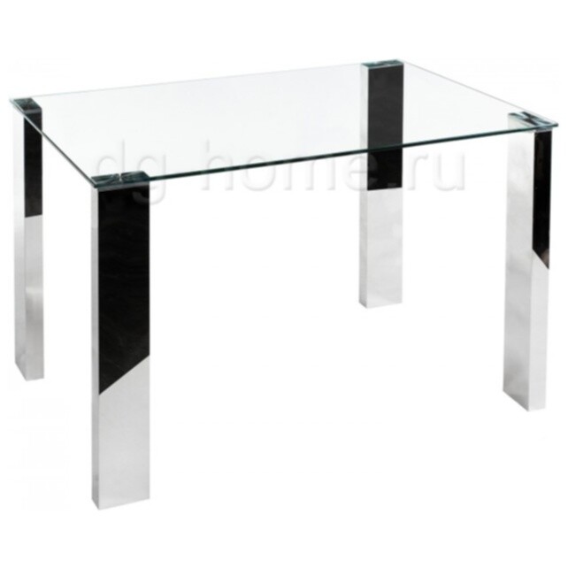 Обеденный стол стеклянный с ножками хром 120 см Style