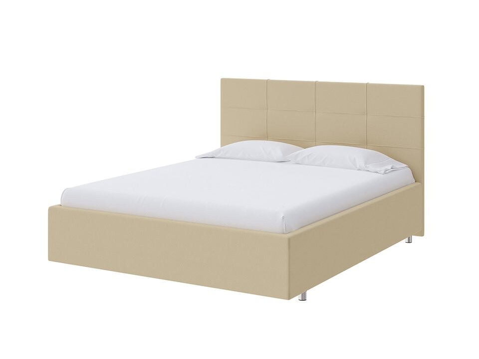 Кровать двуспальная экокожа бежевая 160x200 см Neo