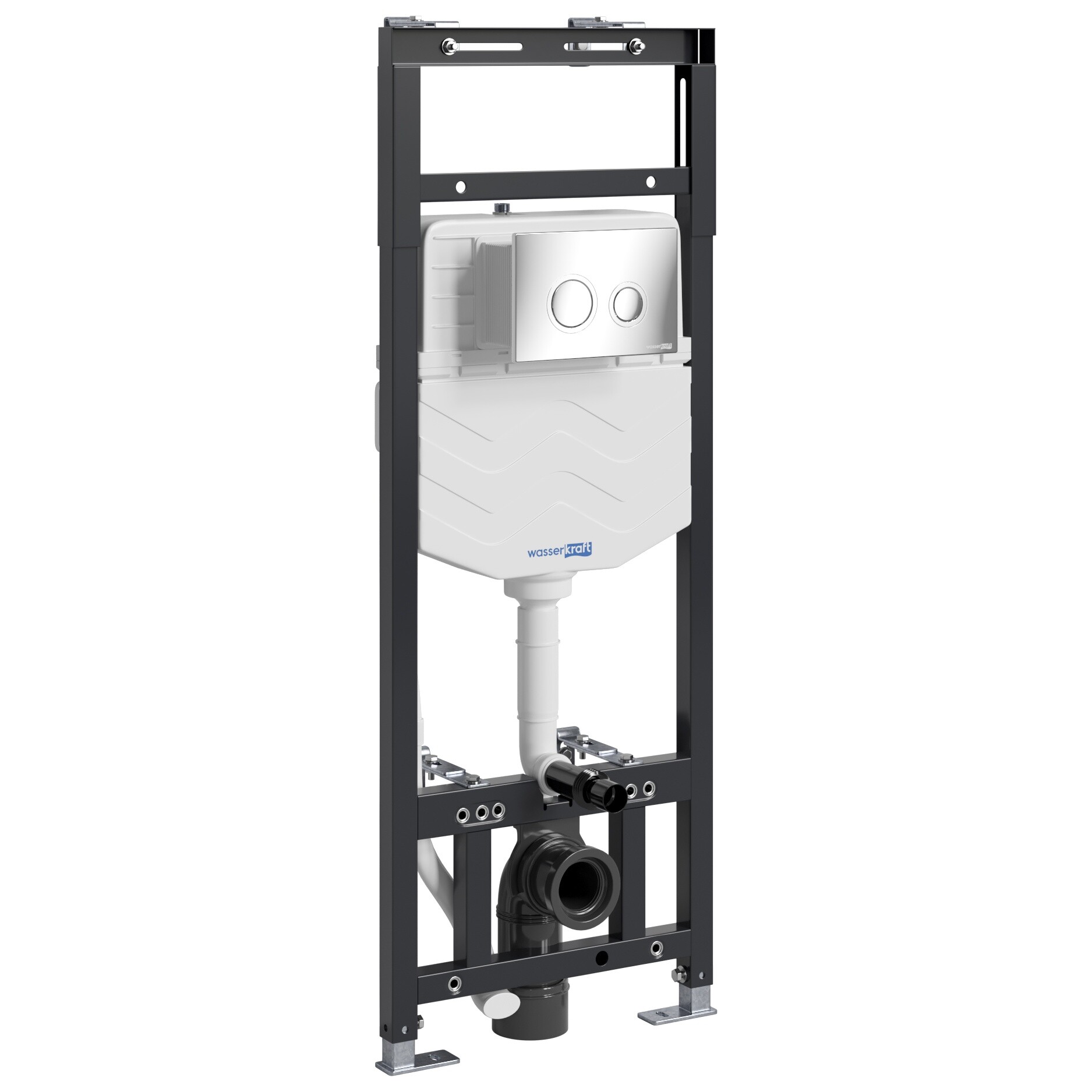 Инсталляция для унитаза с кнопкой смыва хром Wasserkraft Alme 15TLT.010.ME.CH01