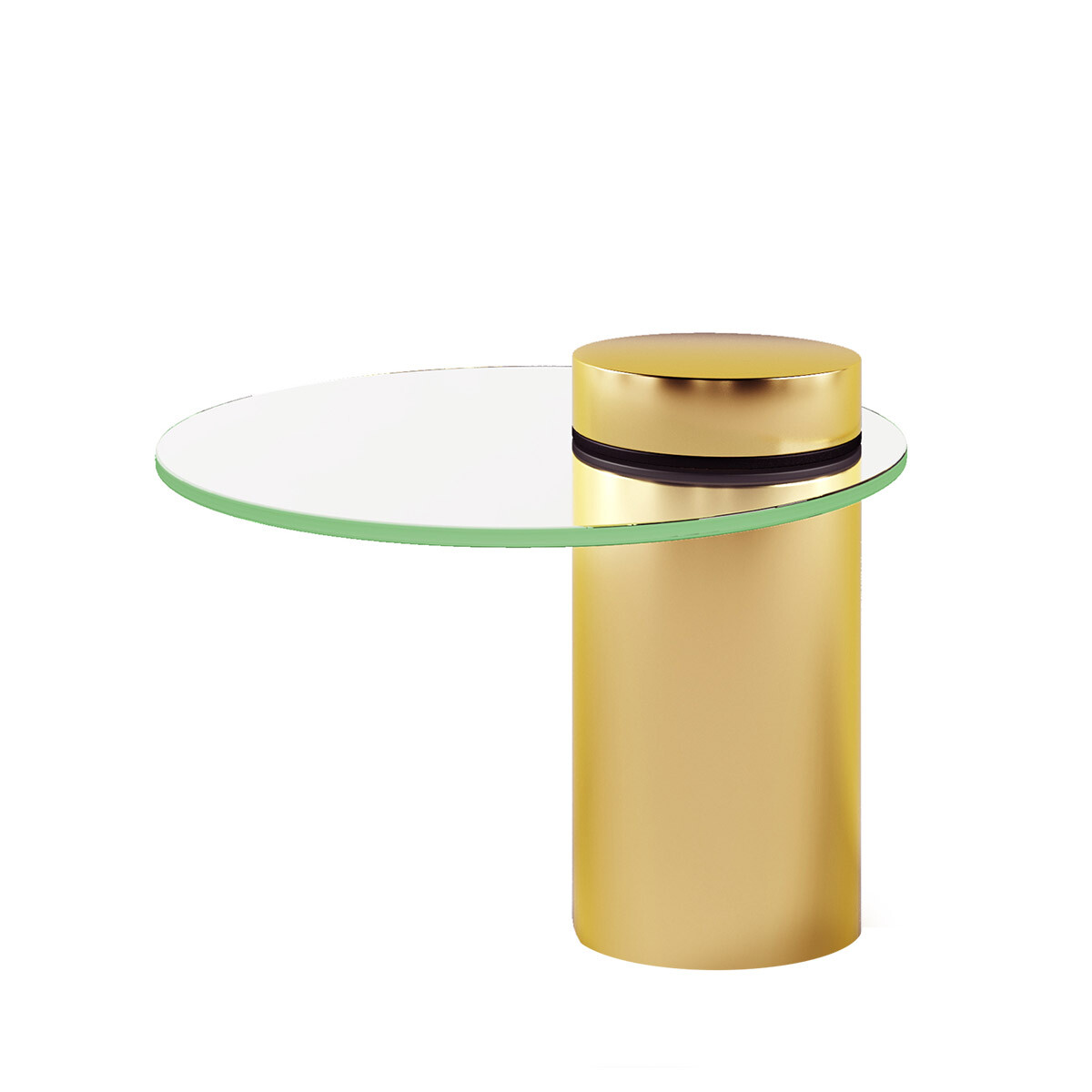 Столик журнальный круглый со стеклянной столешницей 54 см золото, прозрачный Equilibre