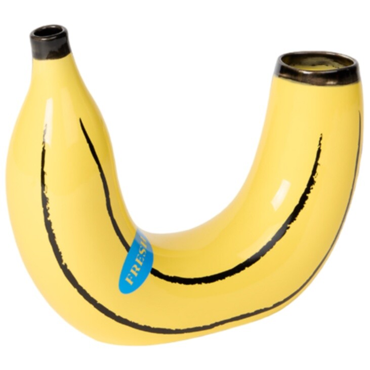 Ваза керамическая фигурная 19х22 см желтая Banana