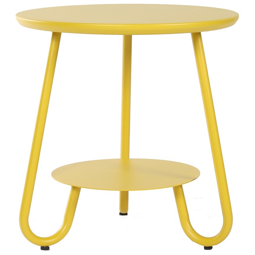 Кофейный столик круглый желтый Stian