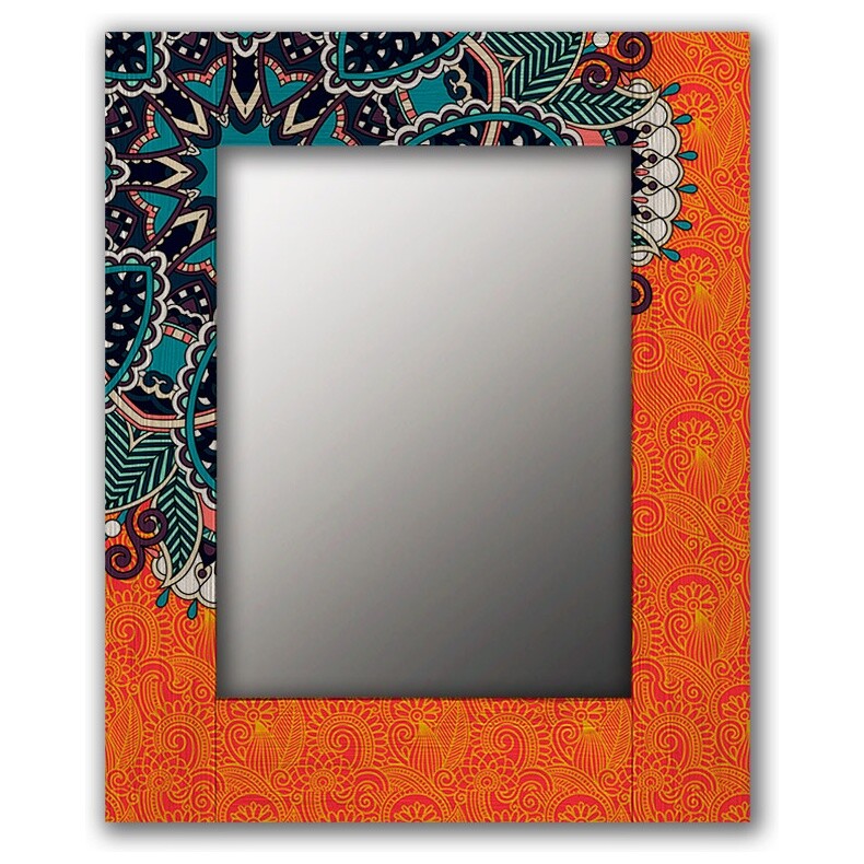 Зеркало настенное прямоугольное 65х80 см оранжевое &quot;Крозе&quot;