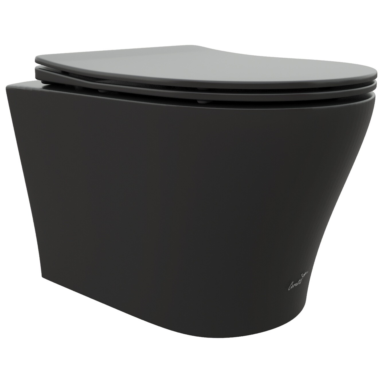 Унитаз подвесной безободковый черный матовый Cerutti SPA Adige Aria MB CT9246