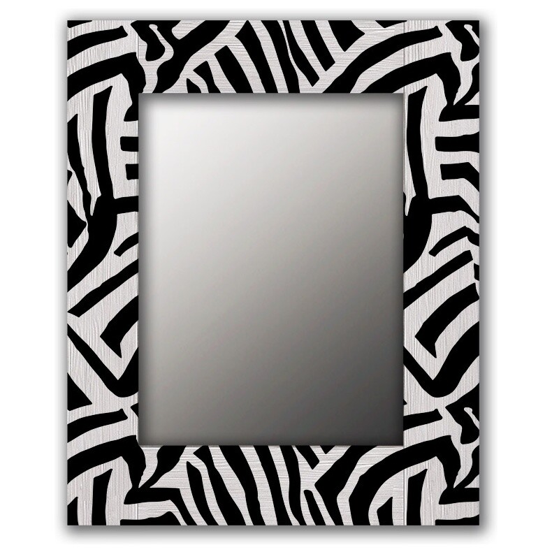 Зеркало настенное квадратное 60х60 см черно-белое &quot;Зебра&quot;