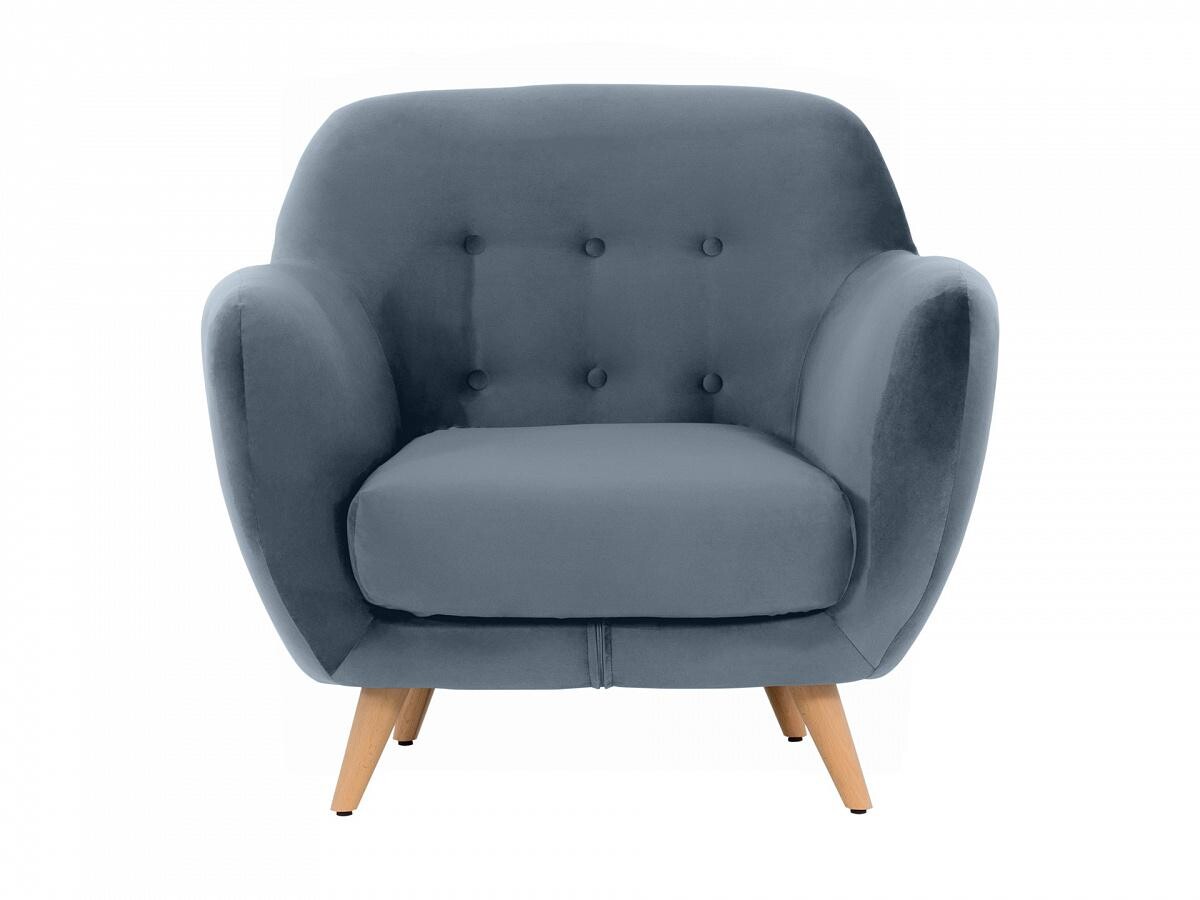 Кресло с мягкими подлокотниками голубое Loa