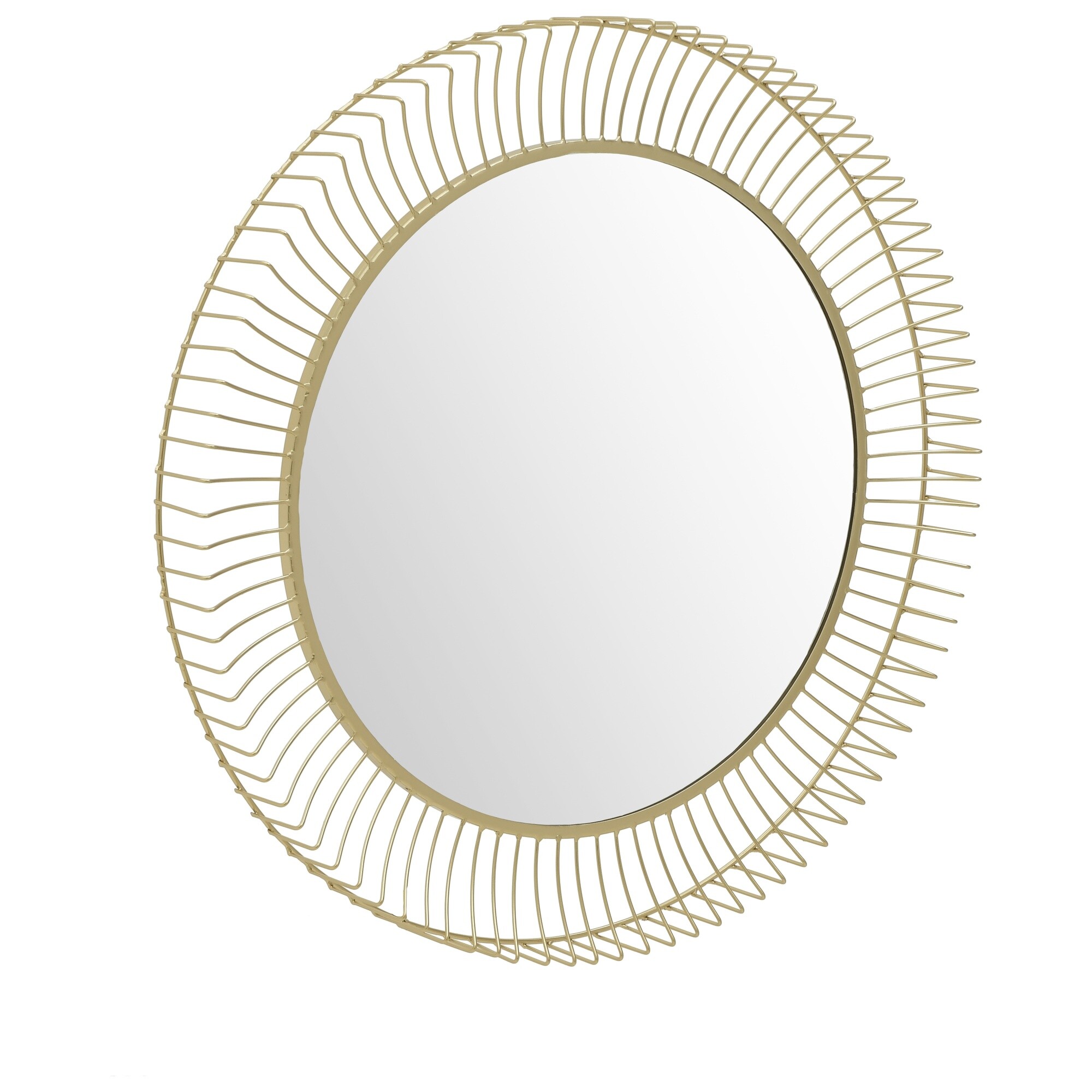 Зеркало настенное металлическое круглое 80 см золотое 112039