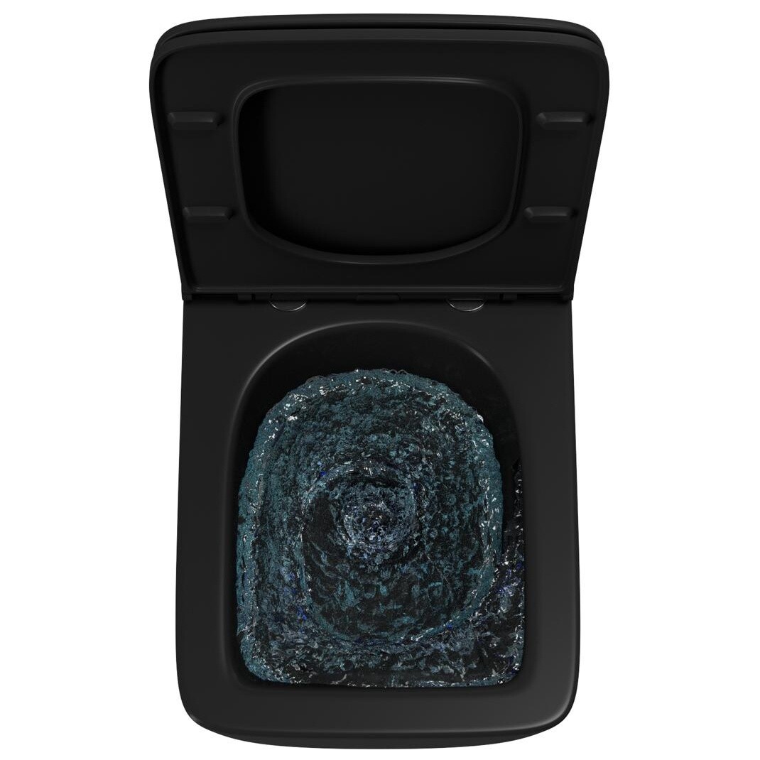 Унитаз подвесной безободковый с сиденьем микролифт черный матовый Point "Меркурий" PN41831BM - изображение 5