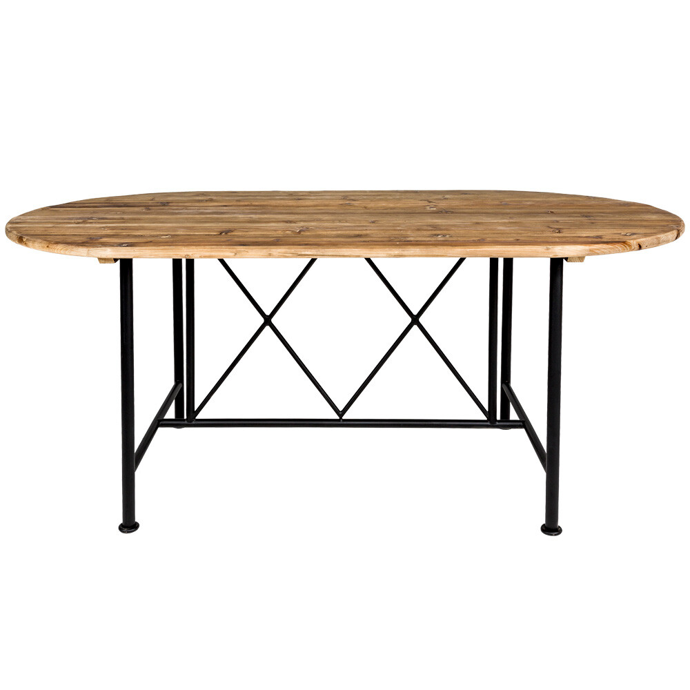 Обеденный стол овальный деревянный с черным основанием 190 см &quot;Континенталь&quot; 3112567