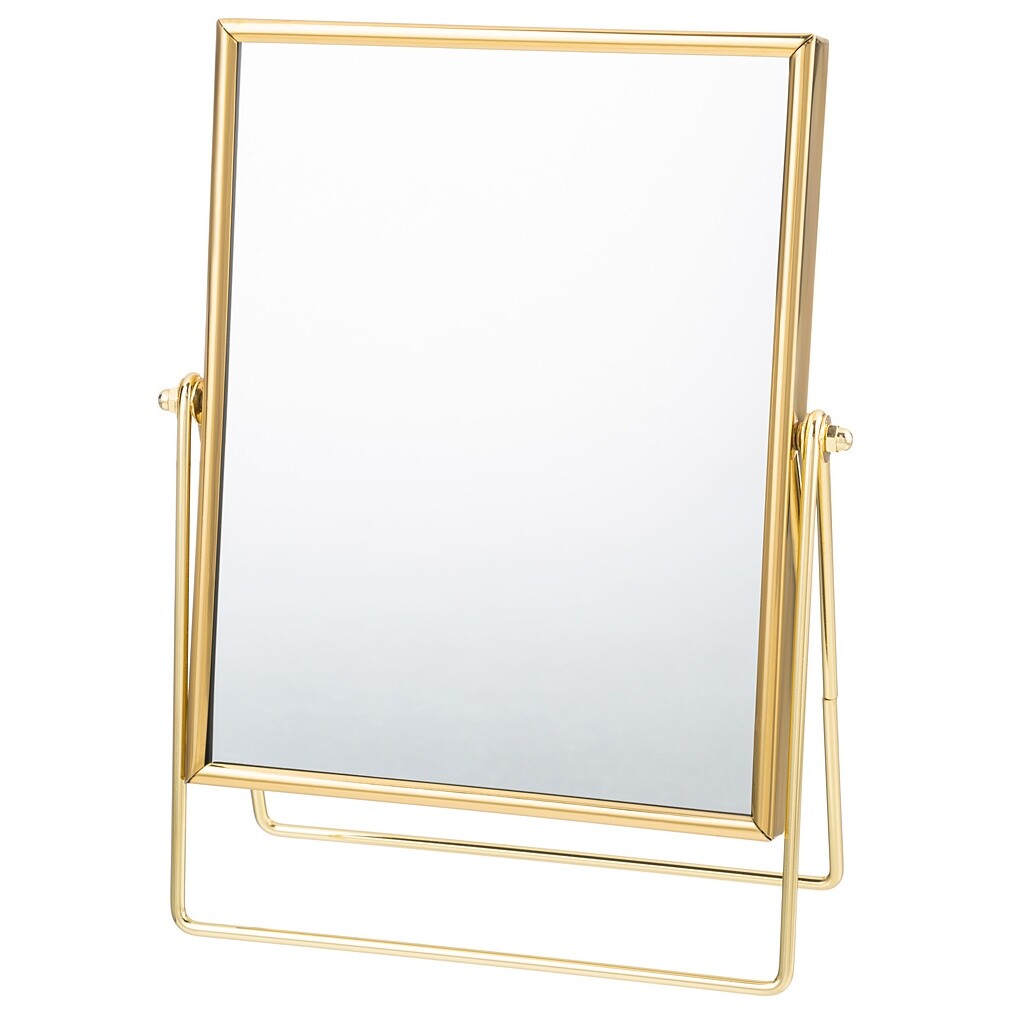Зеркало настольное прямоугольное 27х21 см золотое 120-237