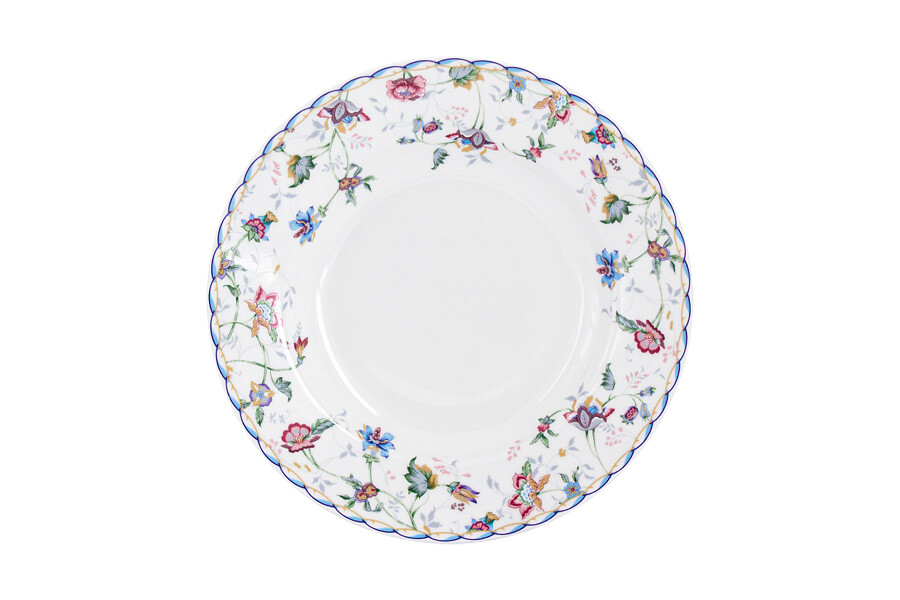 Тарелка фарфоровая суповая 21 см белая с цветами &quot;Букингем&quot;
