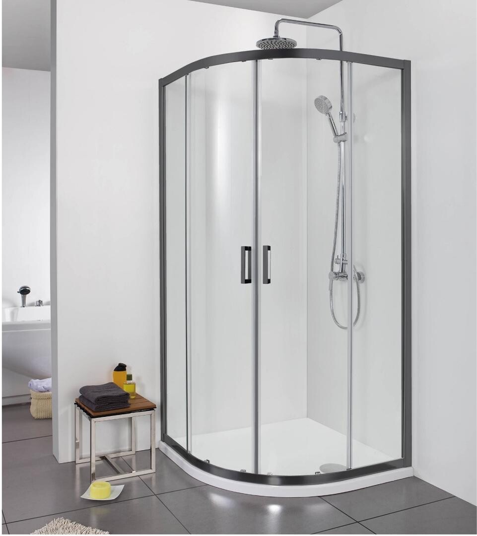 Душевой уголок четверть круга 80х80 см черный Aquatek AQ ARI RO 08020BL